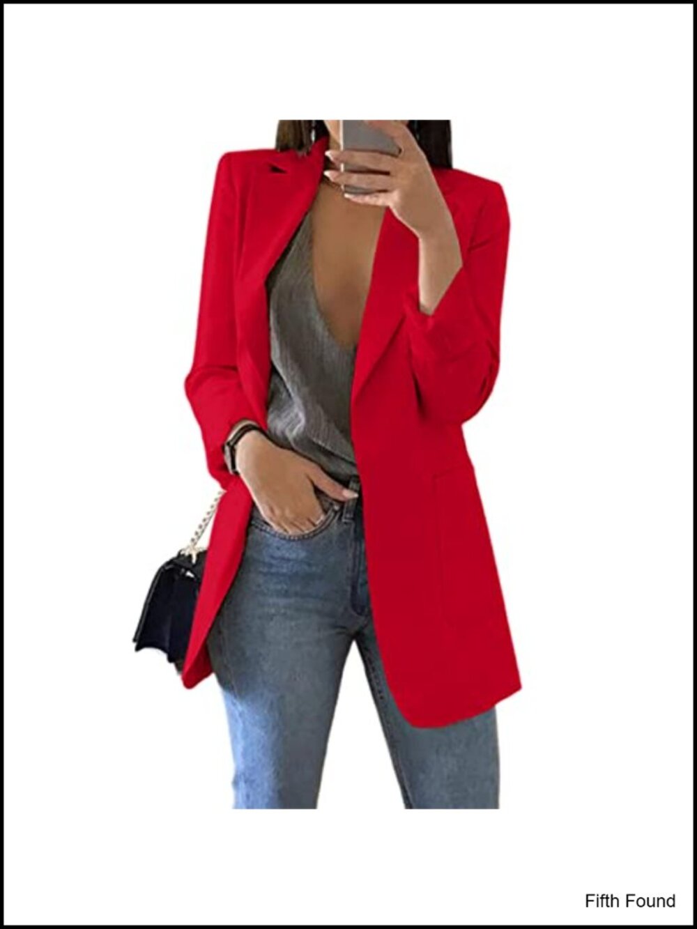 Lightweight Open Front Blazer for Business Casual